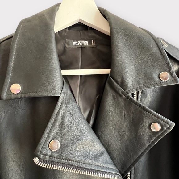 Missguided Oversized Faux Leather Jacket - Picture 5 of 10
